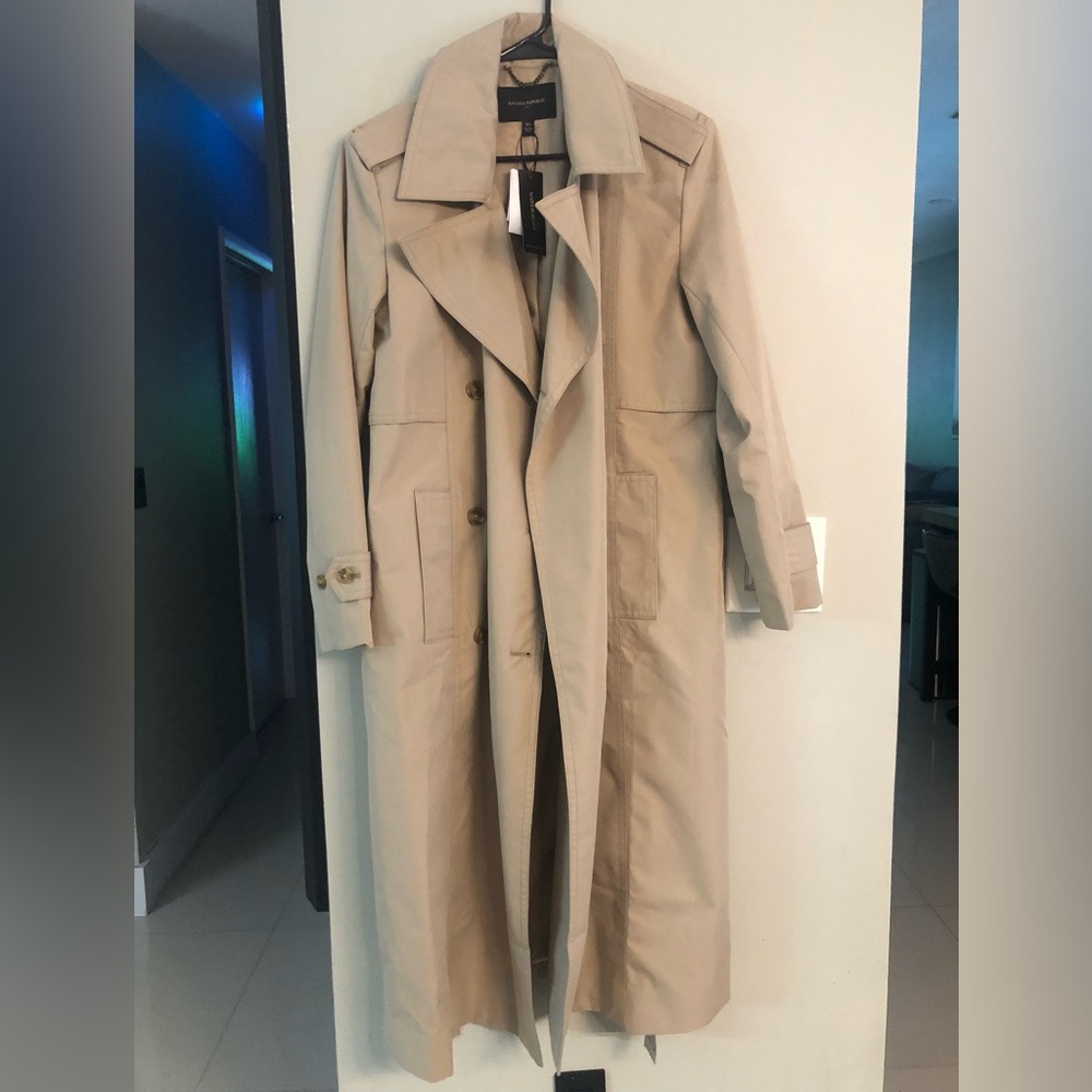 Banana Republic Long Tan Trench Coat